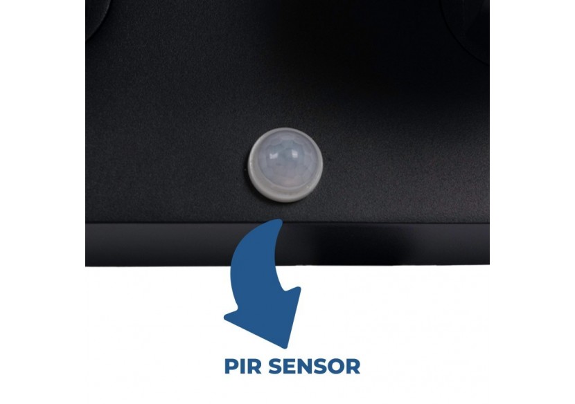 Applique murale d'extérieur double "Tura" avec capteur PIR-20,5W-Orientable-3000K-IP54 - L5069-S - Barcelona LED