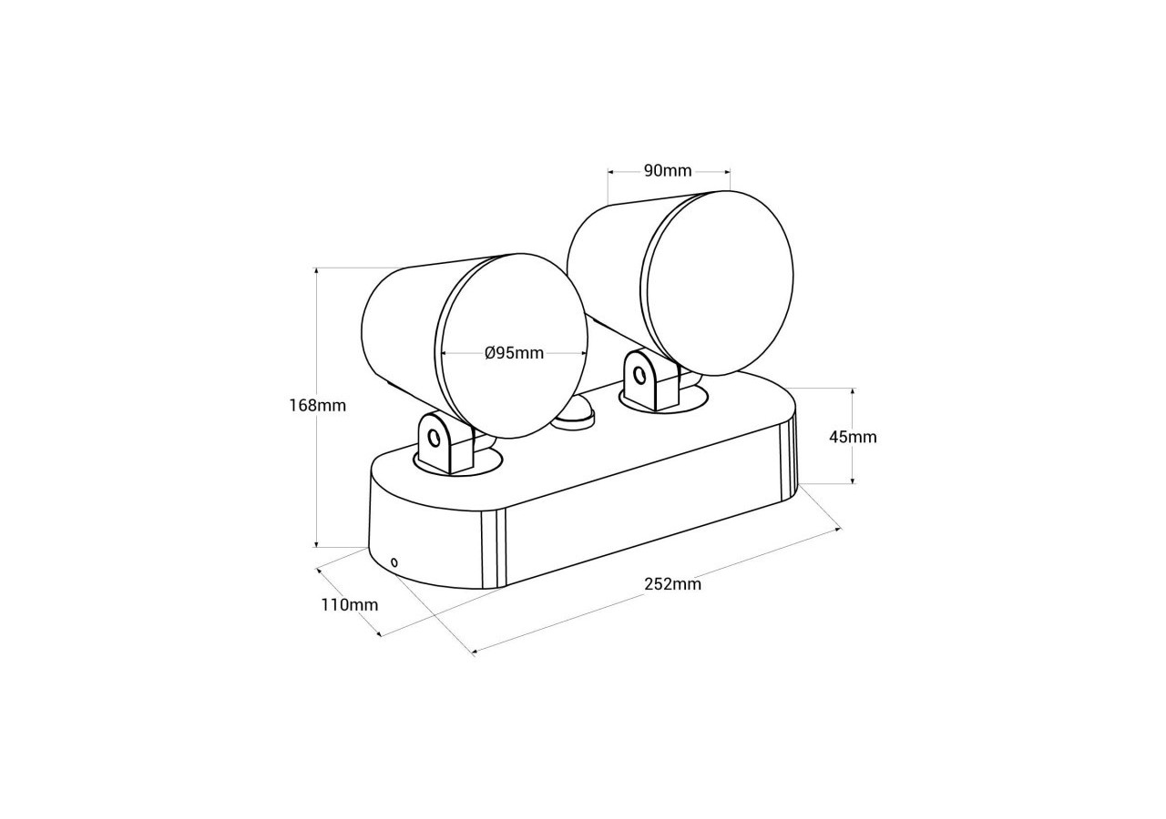 Applique murale d'extérieur double "Tura" avec capteur PIR-20,5W-Orientable-3000K-IP54 - L5069-S - Barcelona LED