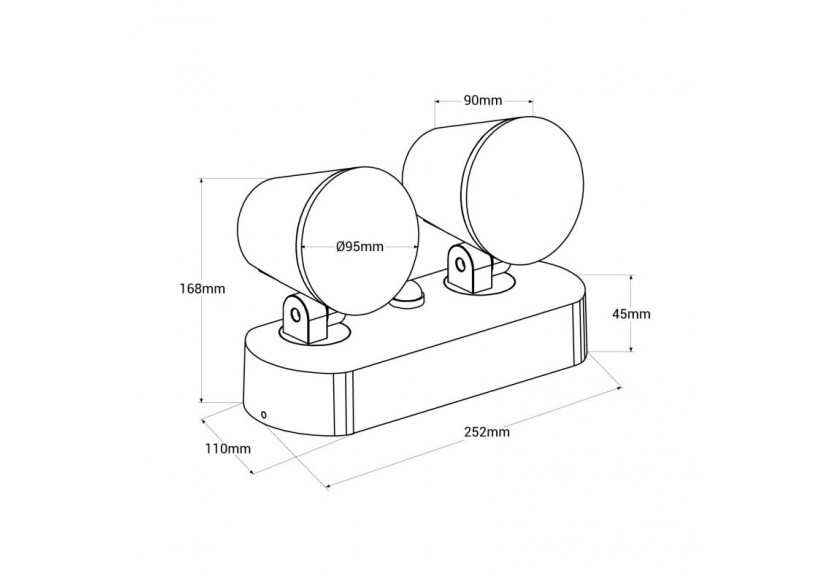 Applique murale d'extérieur double "Tura" avec capteur PIR-20,5W-Orientable-3000K-IP54 - L5069-S - Barcelona LED