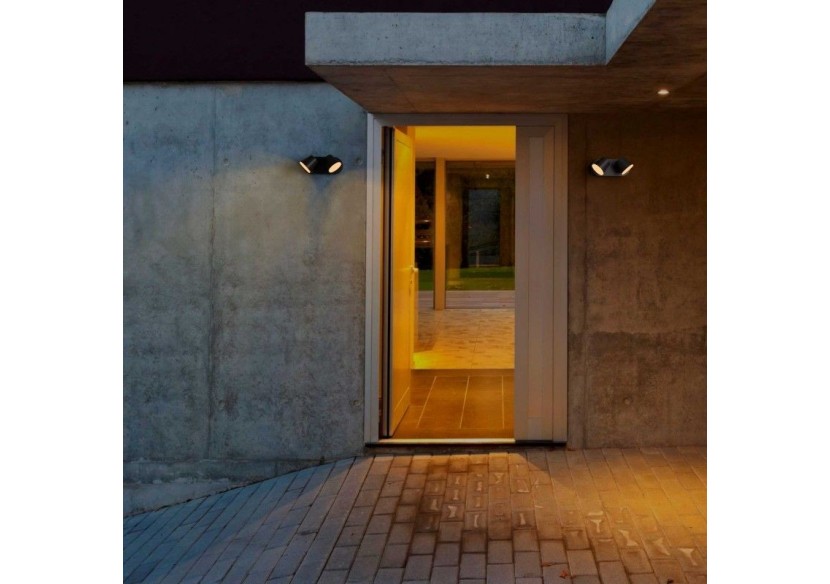 Applique murale d'extérieur double "Tura"-20,5W-Orientable-3000K-IP54 - L5069 - Barcelona LED Applique murale d'extérieur double "Tura"-20,5W-Orientable-3000K-IP54 - L5069 - Barcelona LED