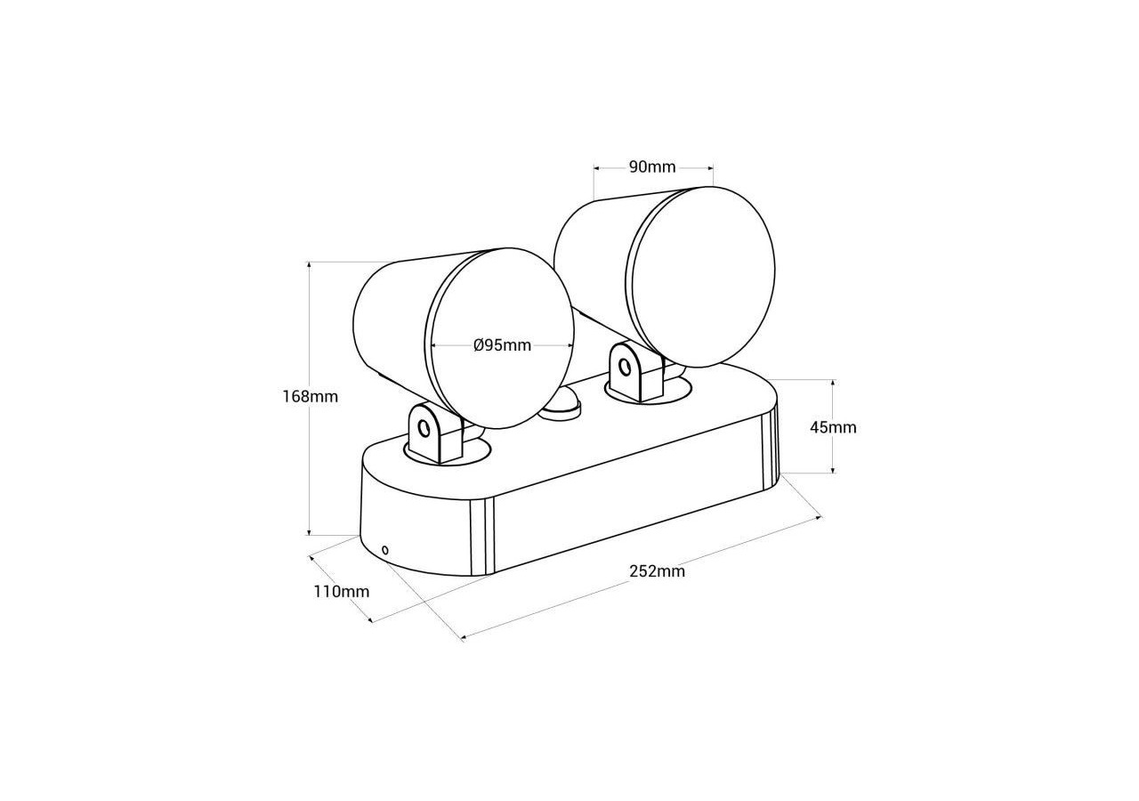 Applique murale d'extérieur double "Tura"-20,5W-Orientable-3000K-IP54 - L5069 - Barcelona LED