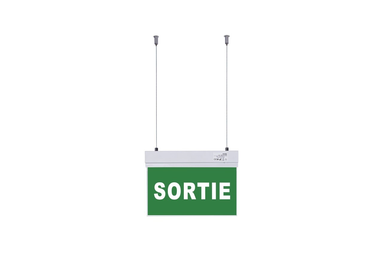Bloc autonome d'éclairage de sécurité avec panneau "SORTIE"-Suspension - K-B1062-SORTIE - Barcelona LED