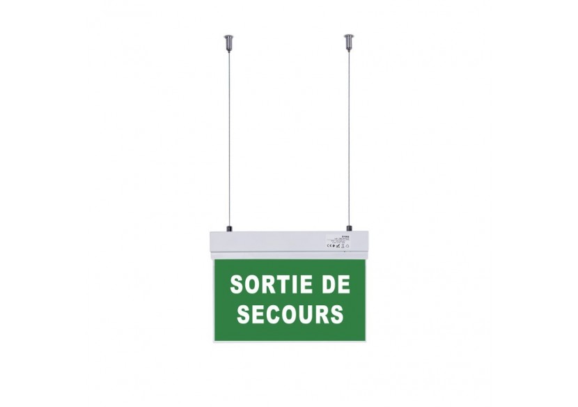 Bloc autonome d'éclairage de sécurité avec panneau "SORTIE DE SECOURS"-Suspension - K-B1062-SSECOURS - Barcelona LED Bloc autonome d'éclairage de sécurité avec panneau "SORTIE DE SECOURS"-Suspension - K-B1062-SSECOURS - Barcelona LED