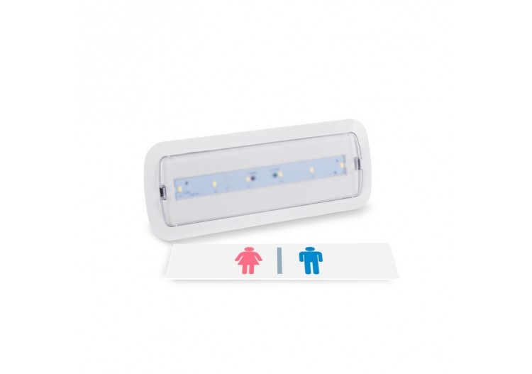 KIT pictogramme autocollant "TOILETTES" + Bloc autonome d'éclairage 3W - K-B1050PER-BAÑOS - Barcelona LED 2