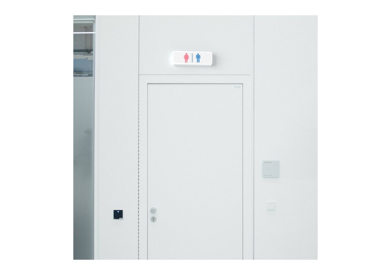 KIT pictogramme autocollant "TOILETTES" + Bloc autonome d'éclairage 3W - K-B1050PER-BAÑOS - Barcelona LED