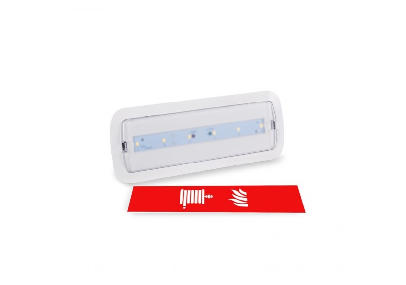 KIT Pictogramme autocollant "ROBINET D'INCENDIE ARMÉ" + Bloc d'éclairage 3W - K-B1050-BOCAINCENDIO - Barcelona LED