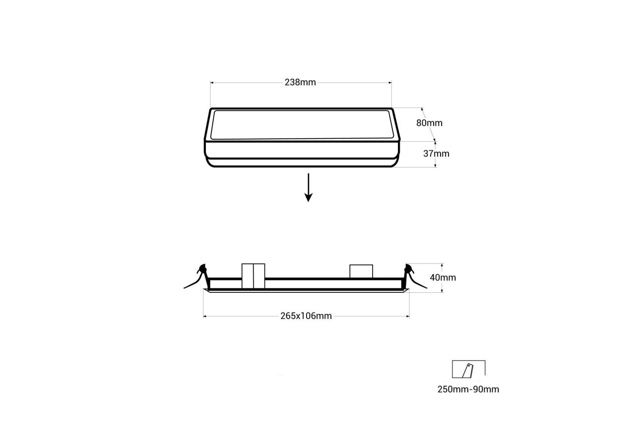 KIT Pictogramme autocollant "SORTIE VERS LE HAUT" + Bloc d'éclairage 3W - K-B1050-UPARROW - Barcelona LED