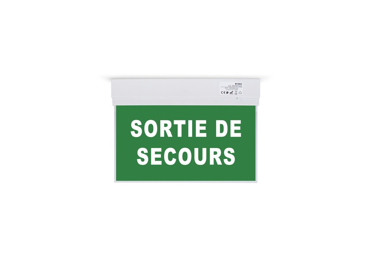 Bloc autonome d'éclairage de sécurité avec panneau "SORTIE DE SECOURS" - K-B1061-SSECOURS - Barcelona LED