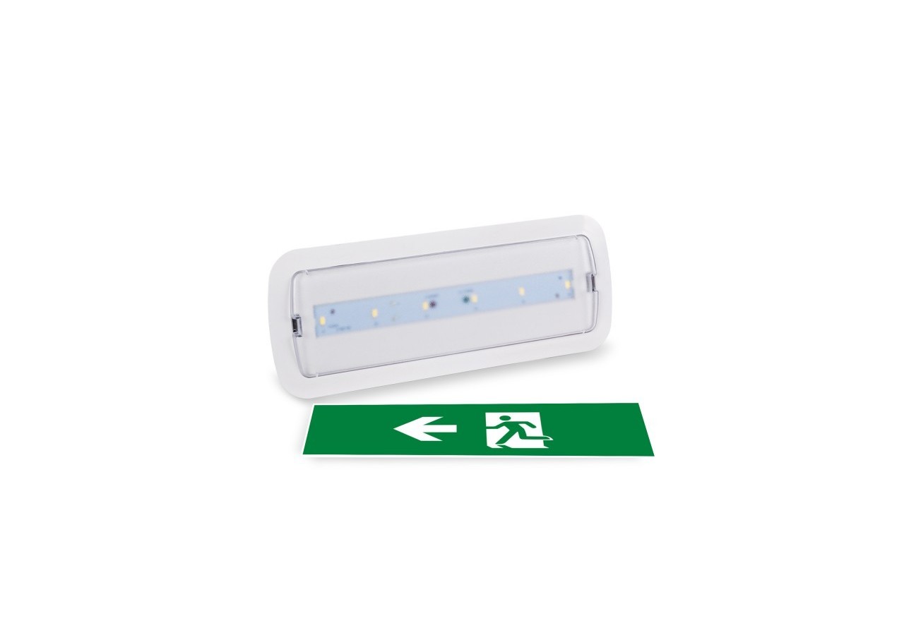 KIT Pictogramme autocollant "SORTIE VERS LA GAUCHE" + Bloc d'éclairage 3W - K-B1050-LEFTARROW - Barcelona LED