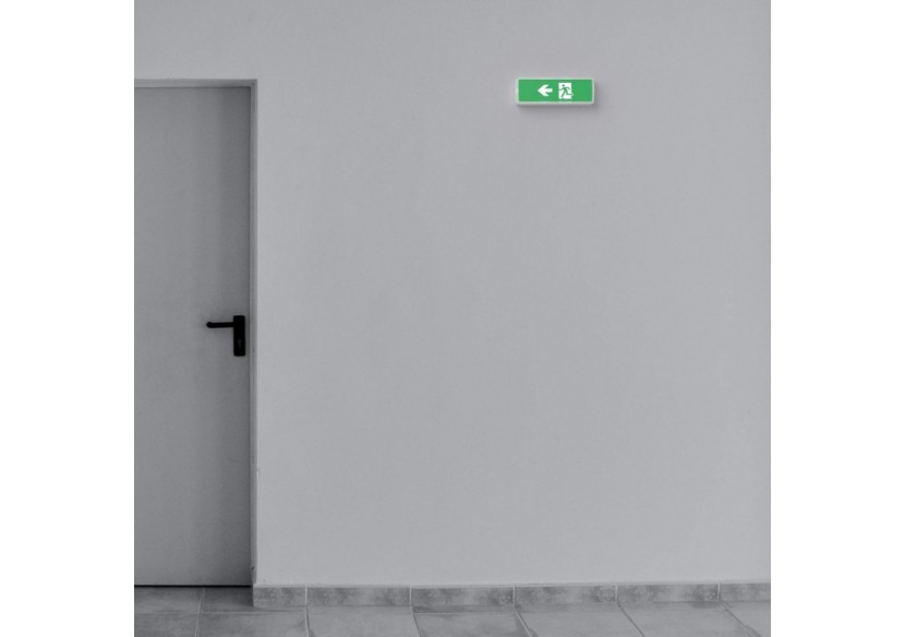 KIT Pictogramme autocollant "SORTIE VERS LA GAUCHE" + Bloc d'éclairage 3W - K-B1050-LEFTARROW - Barcelona LED KIT Pictogramme autocollant "SORTIE VERS LA GAUCHE" + Bloc d'éclairage 3W - K-B1050-LEFTARROW - Barcelona LED