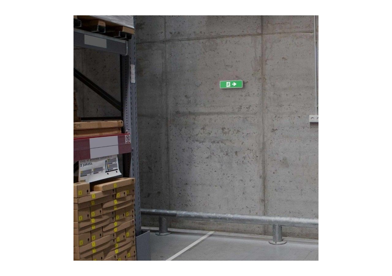 KIT Pictogramme autocollant "SORTIE VERS LA DROITE" + Bloc d'éclairage 3W - K-B1050-RIGHTARROW - Barcelona LED