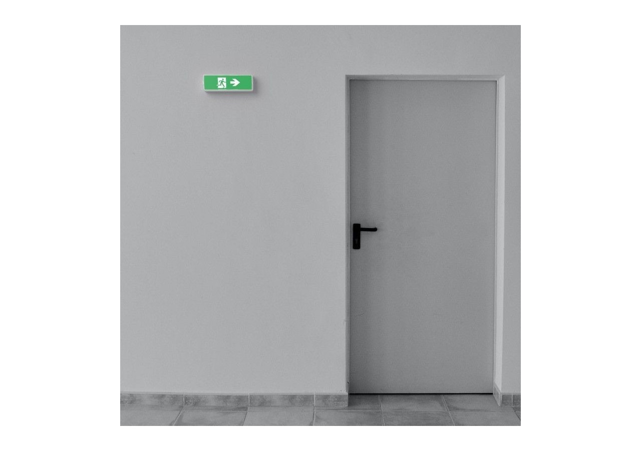 KIT Pictogramme autocollant "SORTIE VERS LA DROITE" + Bloc d'éclairage 3W - K-B1050-RIGHTARROW - Barcelona LED