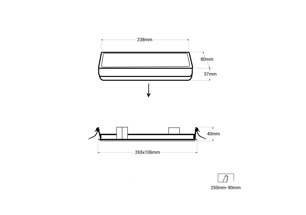 KIT Pictogramme autocollant "SORTIE VERS LA DROITE" + Bloc d'éclairage 3W - K-B1050-RIGHTARROW - Barcelona LED