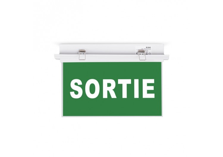 Bloc autonome d'éclairage de sécurité avec pictogramme "SORTIE"-Encastrable - K-B1063-SORTIE - Barcelona LED