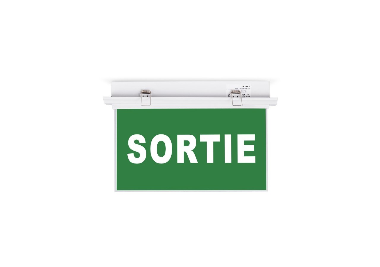 Bloc autonome d'éclairage de sécurité avec pictogramme "SORTIE"-Encastrable - K-B1063-SORTIE - Barcelona LED
