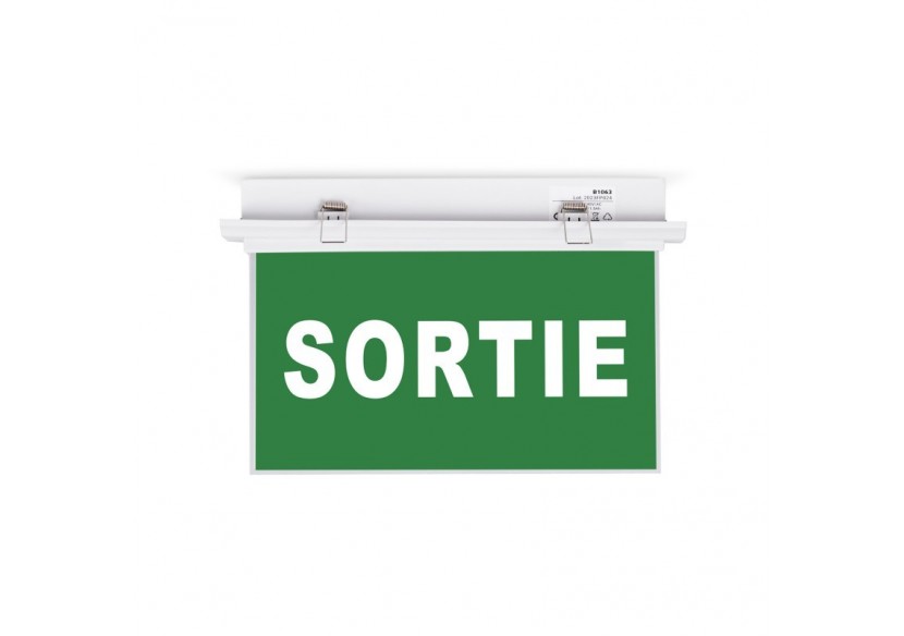 Bloc autonome d'éclairage de sécurité avec pictogramme "SORTIE"-Encastrable - K-B1063-SORTIE - Barcelona LED