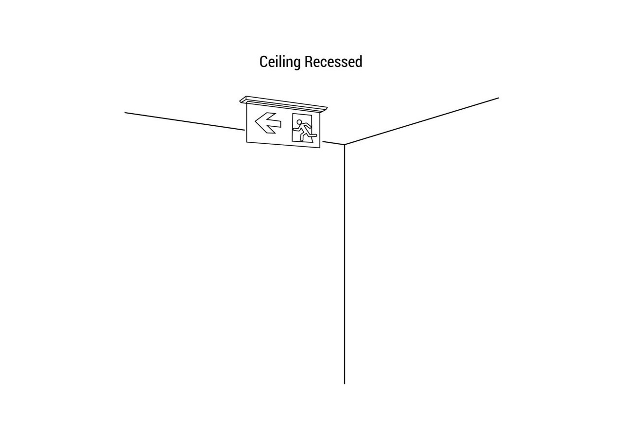 Bloc autonome d'éclairage de sécurité avec pictogramme "SORTIE"-Encastrable - K-B1063-SORTIE - Barcelona LED