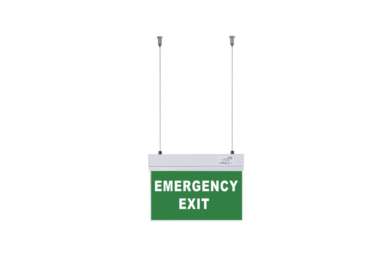 Bloc autonome d'éclairage de sécurité avec pictogramme "EMERGENCY EXIT"-Suspension - K-B1062-EMEXIT - Barcelona LED