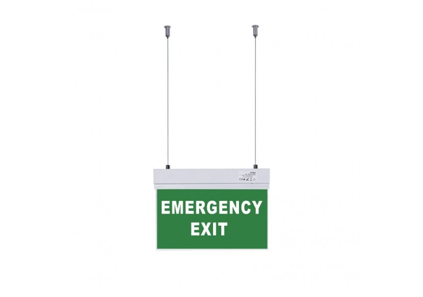 Bloc autonome d'éclairage de sécurité avec pictogramme "EMERGENCY EXIT"-Suspension - K-B1062-EMEXIT - Barcelona LED