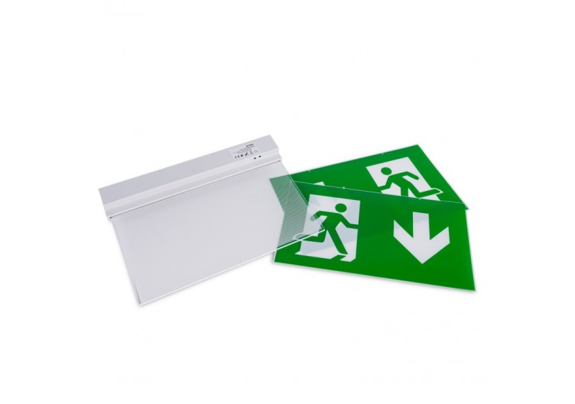 Bloc autonome d'éclairage de sécurité avec pictogramme "SORTIE VERS LE BAS"-Suspension - K-B1062-DOWNARROW - Barcelona LED