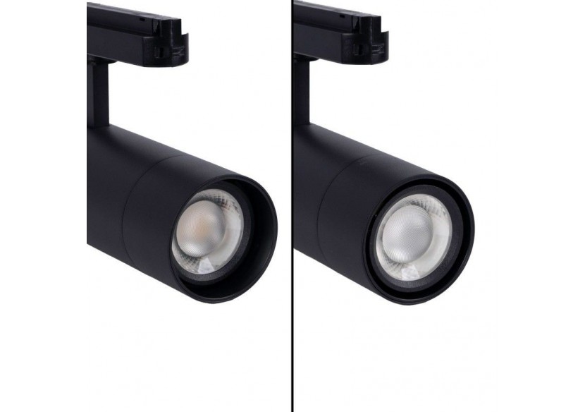Spot LED sur rail monophasé CCT 25W-COB-Ouverture réglable 24-60 degrés - L6006-CCT-N - Barcelona LED Spot LED sur rail monophasé CCT 25W-COB-Ouverture réglable 24-60 degrés - L6006-CCT-N - Barcelona LED