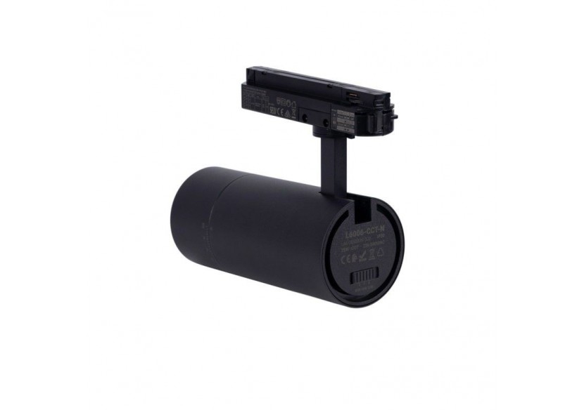 Spot LED sur rail monophasé CCT 25W-COB-Ouverture réglable 24-60 degrés - L6006-CCT-N - Barcelona LED Spot LED sur rail monophasé CCT 25W-COB-Ouverture réglable 24-60 degrés - L6006-CCT-N - Barcelona LED