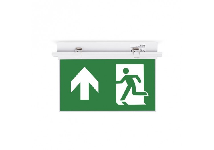 Bloc autonome d'éclairage de sécurité avec pictogramme "SORTIE VERS LE HAUT"-Encastrable - K-B1063-UPARROW - Barcelona LED
