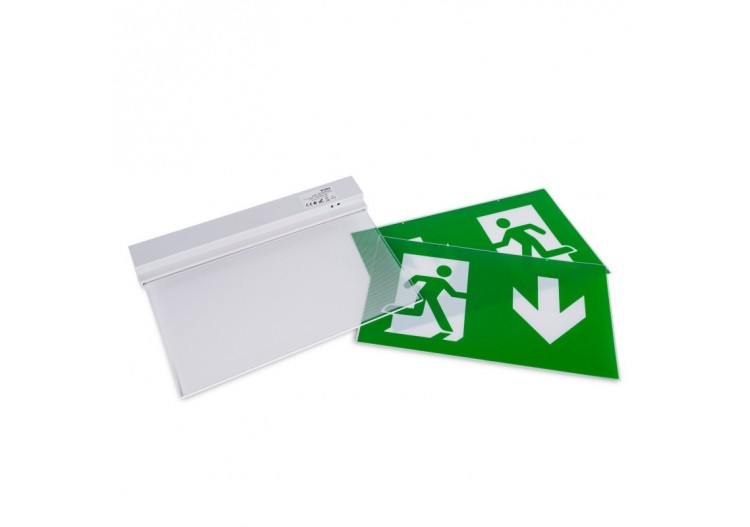 Bloc autonome d'éclairage de sécurité avec pictogramme "SORTIE VERS LE BAS"-Encastrable - K-B1063-DOWNARROW - Barcelona LED 2