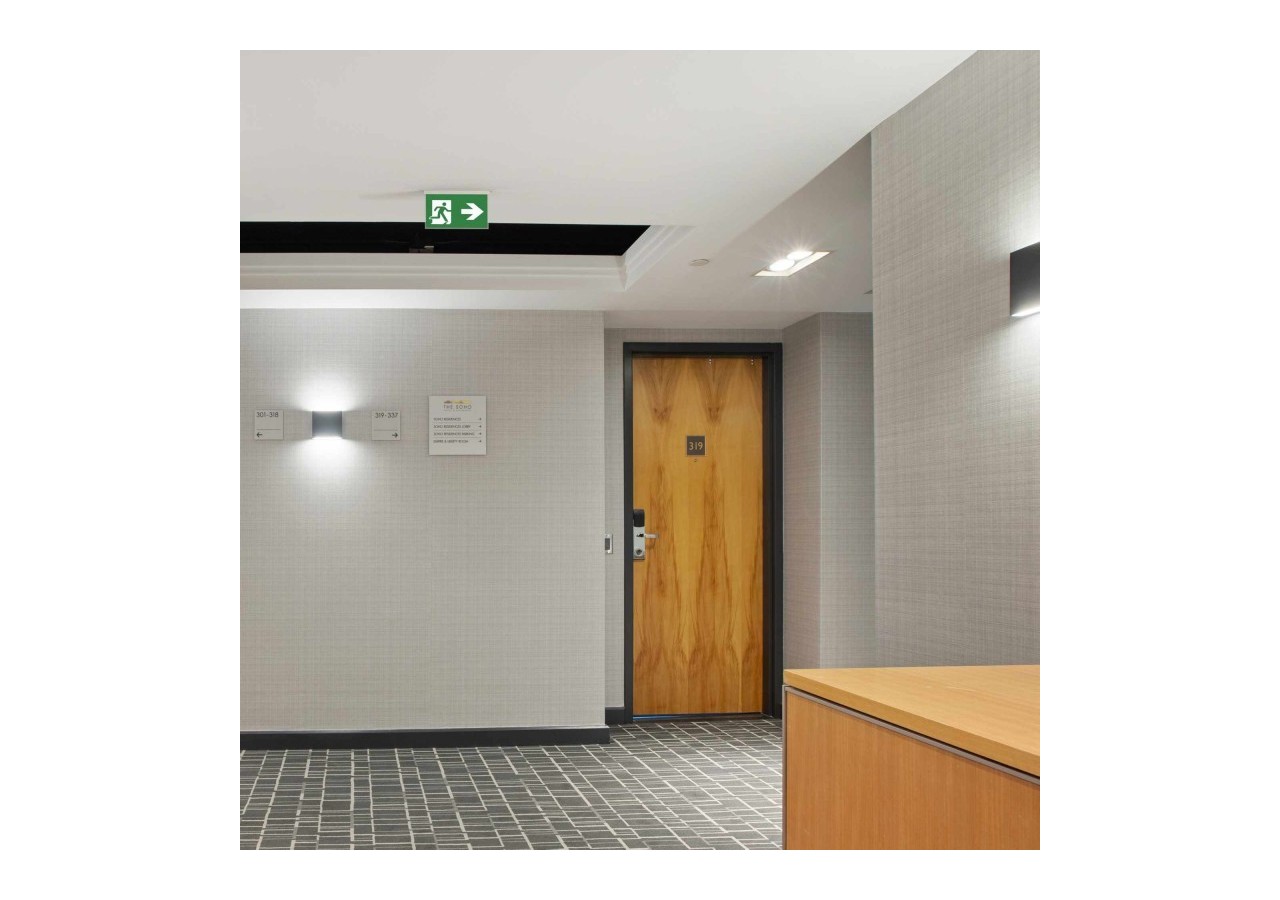 Bloc autonome d'éclairage de sécurité avec pictogramme "SORTIE LATÉRALE"-Encastrable - K-B1063-SIDEARROWS - Barcelona LED
