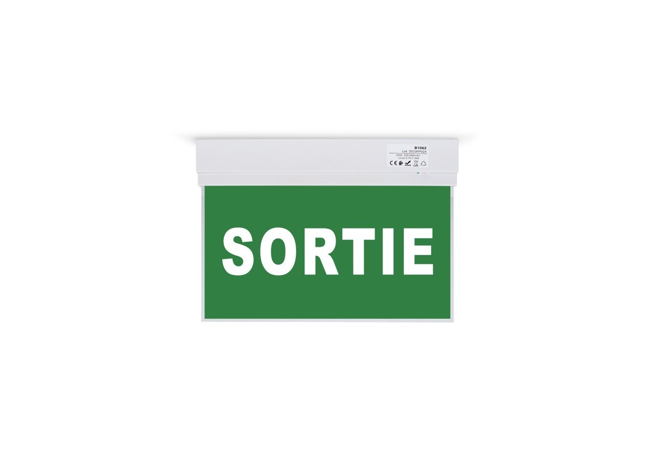Bloc autonome d'éclairage de sécurité avec panneau "SORTIE" - K-B1061-SORTIE - Barcelona LED