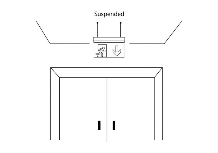 Bloc autonome d'éclairage de sécurité avec pictogramme "SORTIE VERS LE HAUT"-Suspension - K-B1062-UPARROW - Barcelona LED Bloc autonome d'éclairage de sécurité avec pictogramme "SORTIE VERS LE HAUT"-Suspension - K-B1062-UPARROW - Barcelona LED