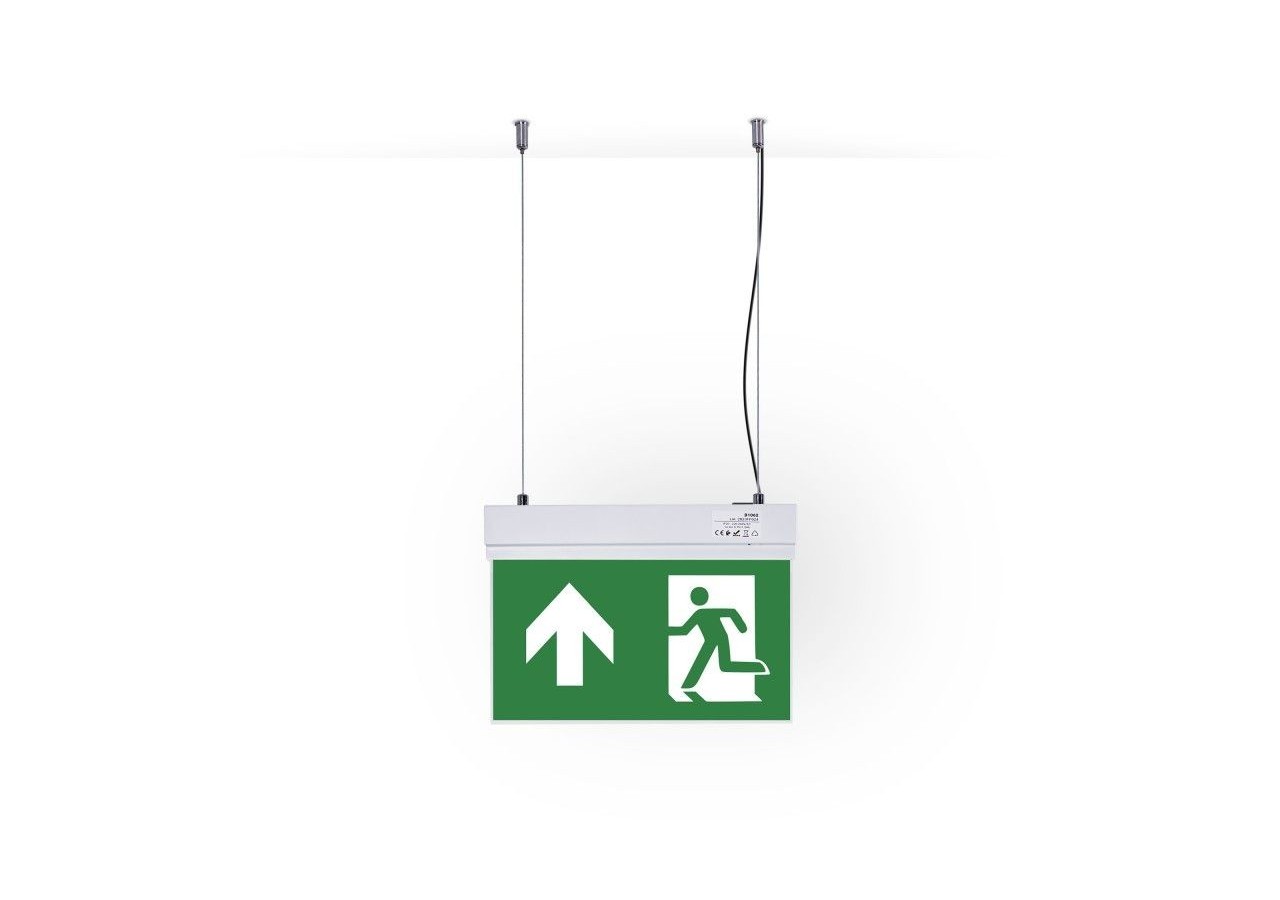 Bloc autonome d'éclairage de sécurité avec pictogramme "SORTIE VERS LE HAUT"-Suspension - K-B1062-UPARROW - Barcelona LED
