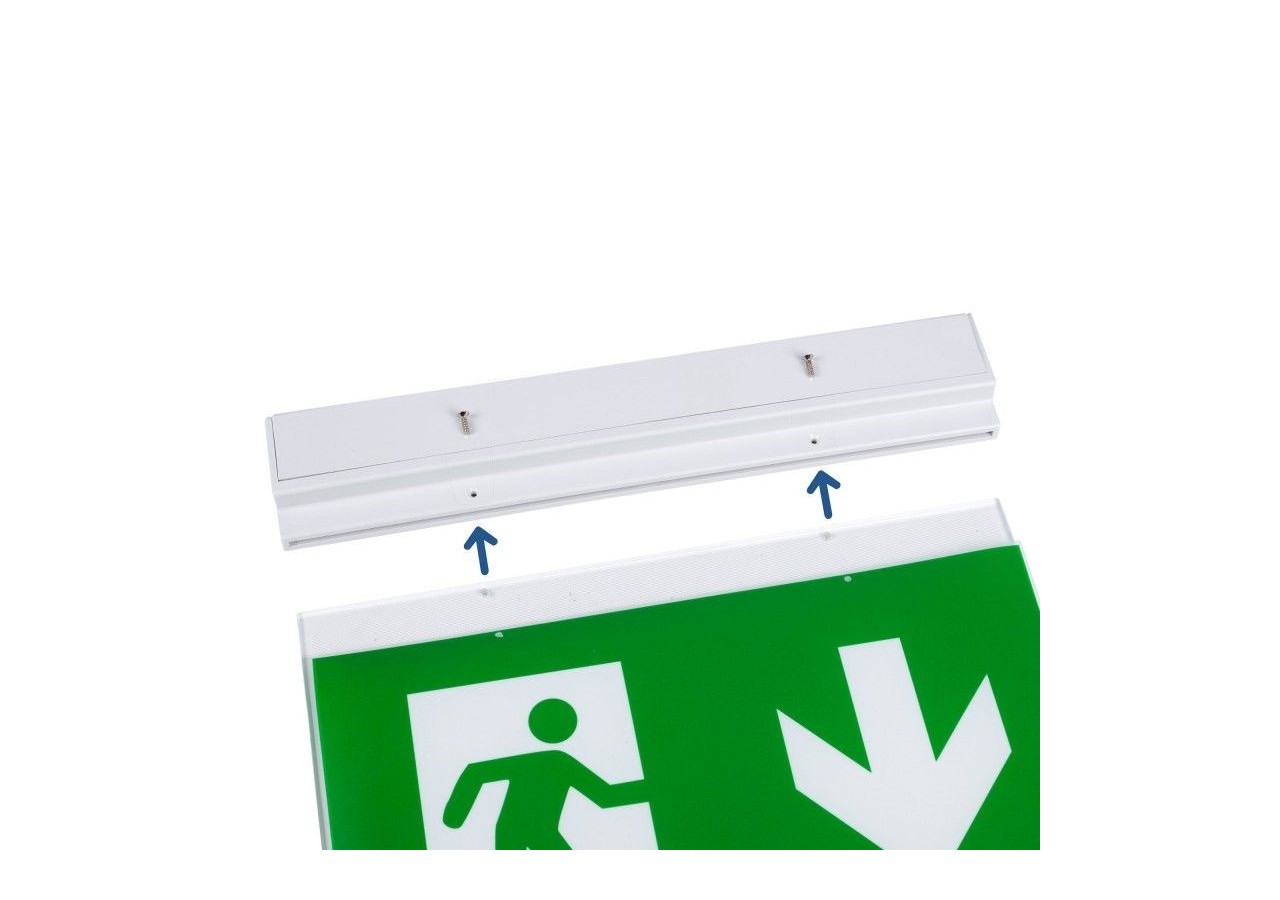 Bloc autonome d'éclairage de sécurité avec pictogramme "SORTIE VERS LE HAUT"-Suspension - K-B1062-UPARROW - Barcelona LED