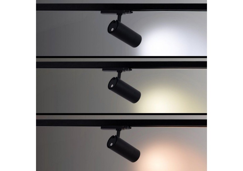 Spot LED sur rail triphasé CCT-Puissance réglable 30-40W-COB-Multiangle 24-60 degrés . - L6007-CCT-N - Barcelona LED