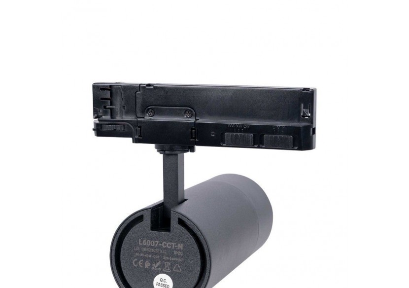 Spot LED sur rail triphasé CCT-Puissance réglable 30-40W-COB-Multiangle 24-60 degrés . - L6007-CCT-N - Barcelona LED