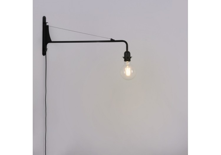 Applique murale orientable avec câble et prise "Pitt" / Inspiration "Petite Potence" - L3094-N - Barcelona LED