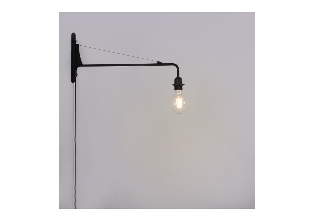 Applique murale orientable avec câble et prise "Pitt" / Inspiration "Petite Potence" - L3094-N - Barcelona LED