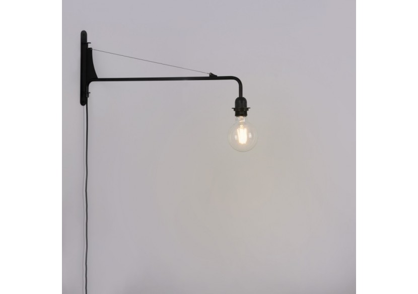 Applique murale orientable avec câble et prise "Pitt" / Inspiration "Petite Potence" - L3094-N - Barcelona LED