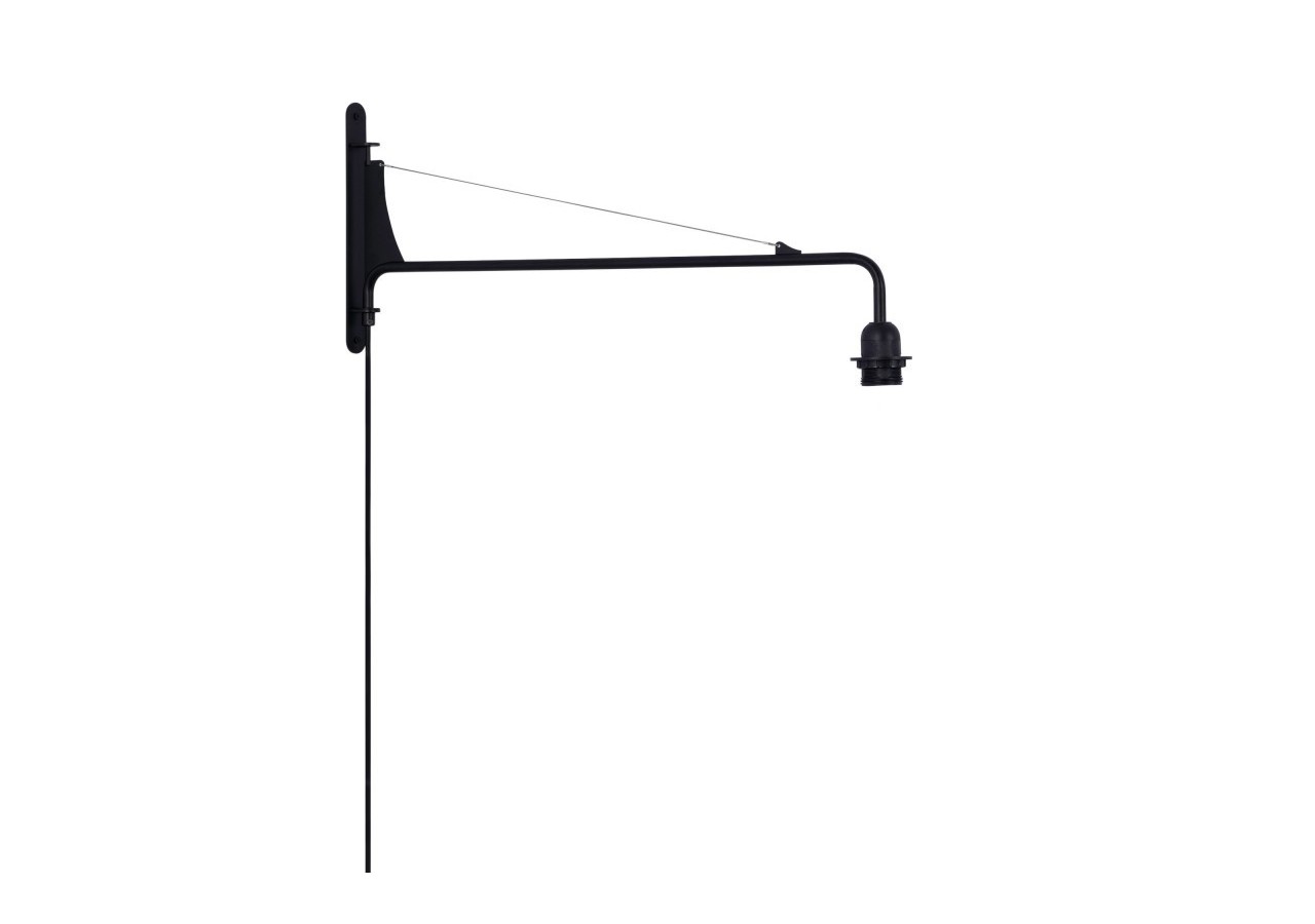 Applique murale orientable avec câble et prise "Pitt" / Inspiration "Petite Potence" - L3094-N - Barcelona LED