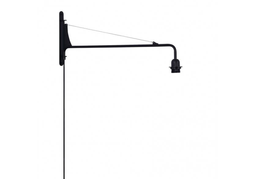 Applique murale orientable avec câble et prise "Pitt" / Inspiration "Petite Potence" - L3094-N - Barcelona LED