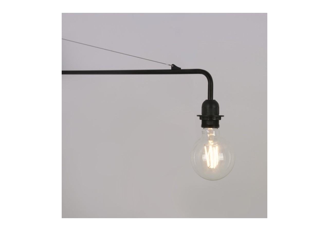 Applique murale orientable avec câble et prise "Pitt" / Inspiration "Petite Potence" - L3094-N - Barcelona LED