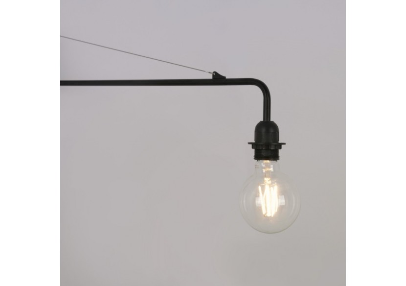 Applique murale orientable avec câble et prise "Pitt" / Inspiration "Petite Potence" - L3094-N - Barcelona LED