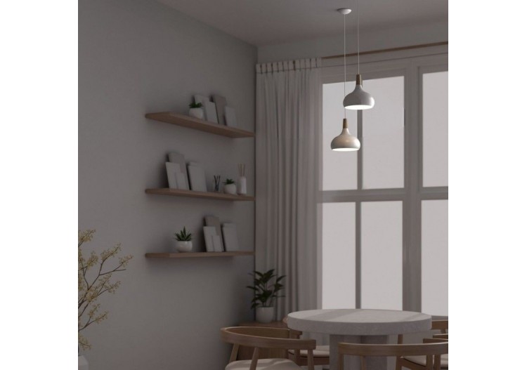 Suspension en métal et bois "Loop" - LN3020-B - Barcelona LED 2