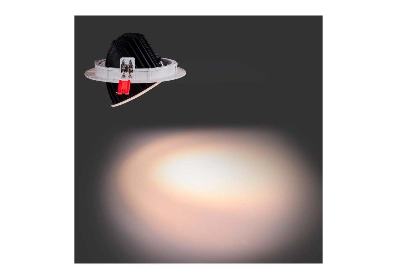 Spot LED encastrable COB CCT 42W-IRC90-Puce Bridgelux-Driver Lifud-IP20-Coupe diamètre 215mm - B1268-CCT - Barcelona LED