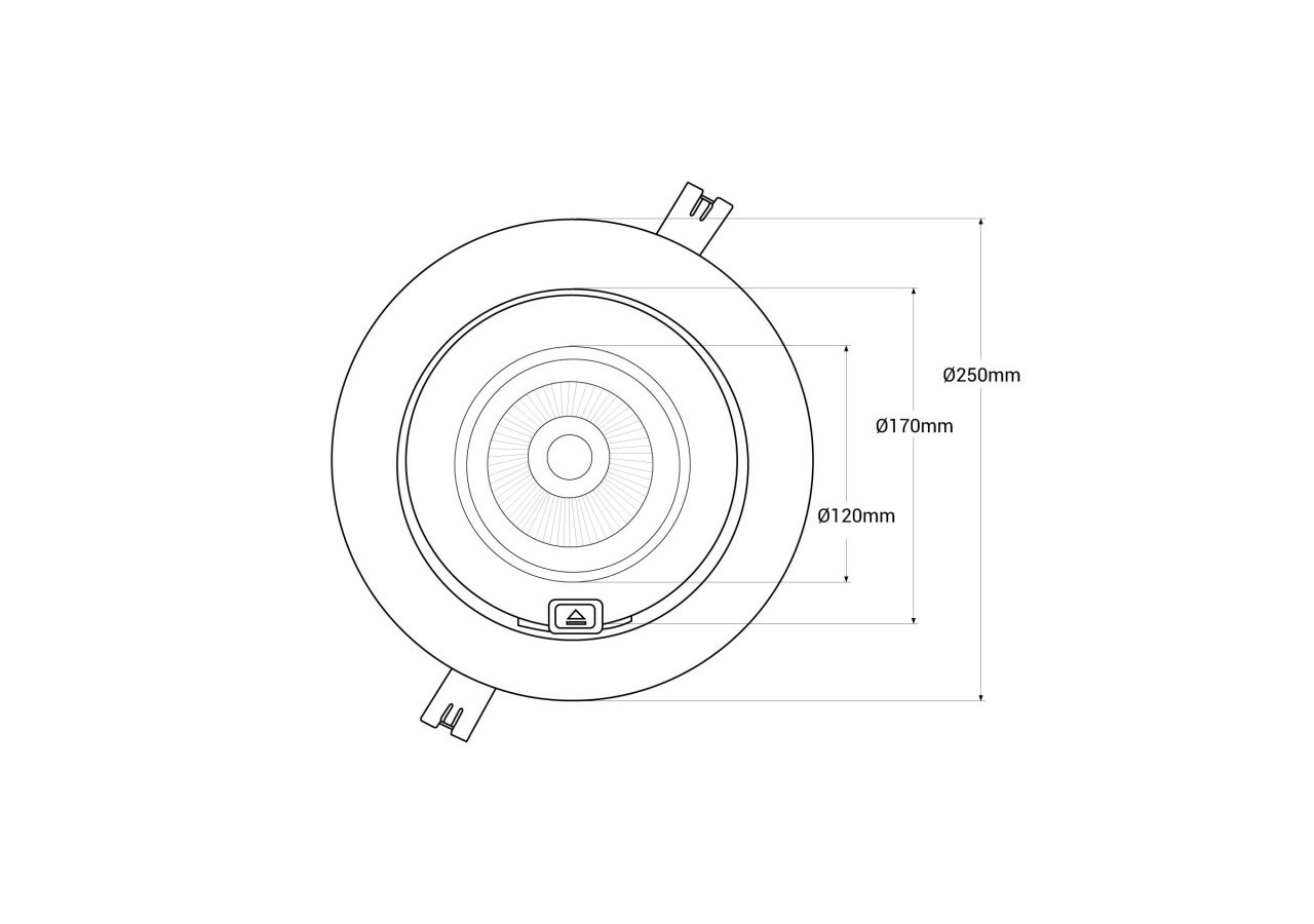 Spot LED encastrable COB CCT 42W-IRC90-Puce Bridgelux-Driver Lifud-IP20-Coupe diamètre 215mm - B1268-CCT - Barcelona LED