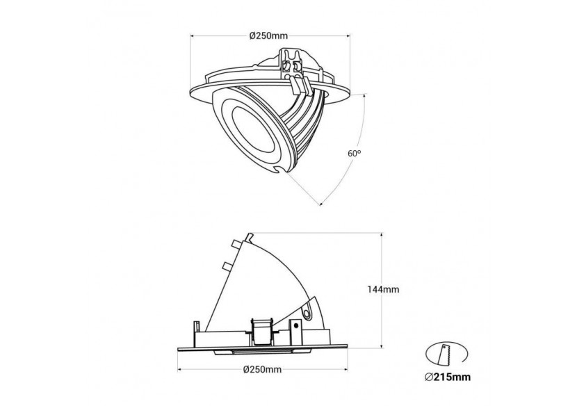 Spot LED encastrable COB CCT 42W-IRC90-Puce Bridgelux-Driver Lifud-IP20-Coupe diamètre 215mm - B1268-CCT - Barcelona LED Spot LED encastrable COB CCT 42W-IRC90-Puce Bridgelux-Driver Lifud-IP20-Coupe diamètre 215mm - B1268-CCT - Barcelona LED