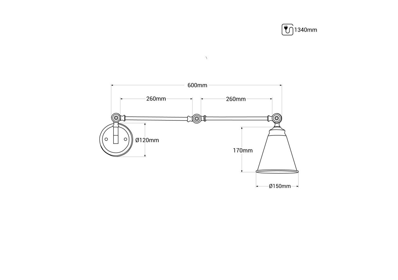 Applique murale orientable vintage "Tika" - LV274-N - Barcelona LED