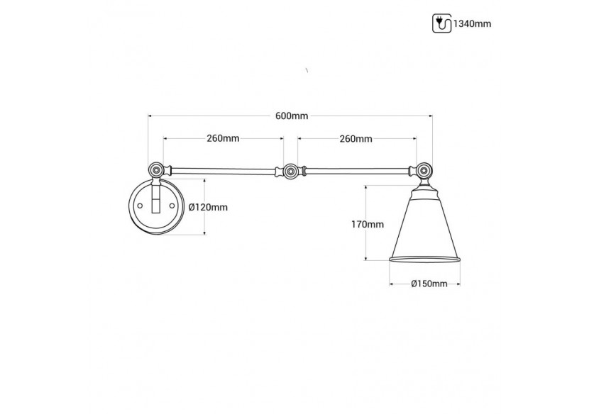 Applique murale orientable vintage "Tika" - LV274-N - Barcelona LED