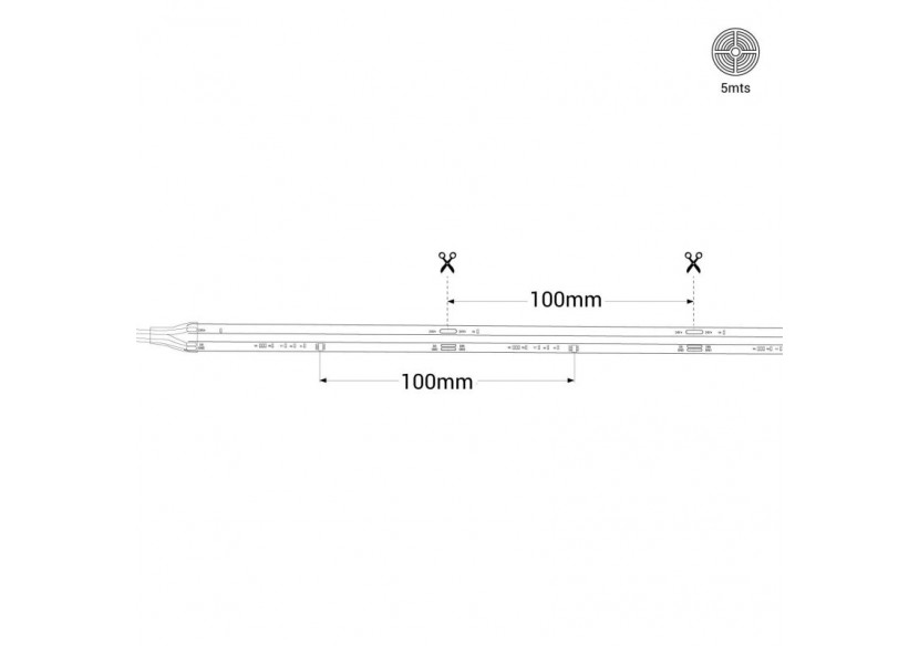 Ruban LED COB RGB intelligent IC 24V DC-12W/m-IP20-630ch/m-Largeur 10mm-5m - BLSCOB-24V12W-IC-IP20-RGB - Barcelona LED