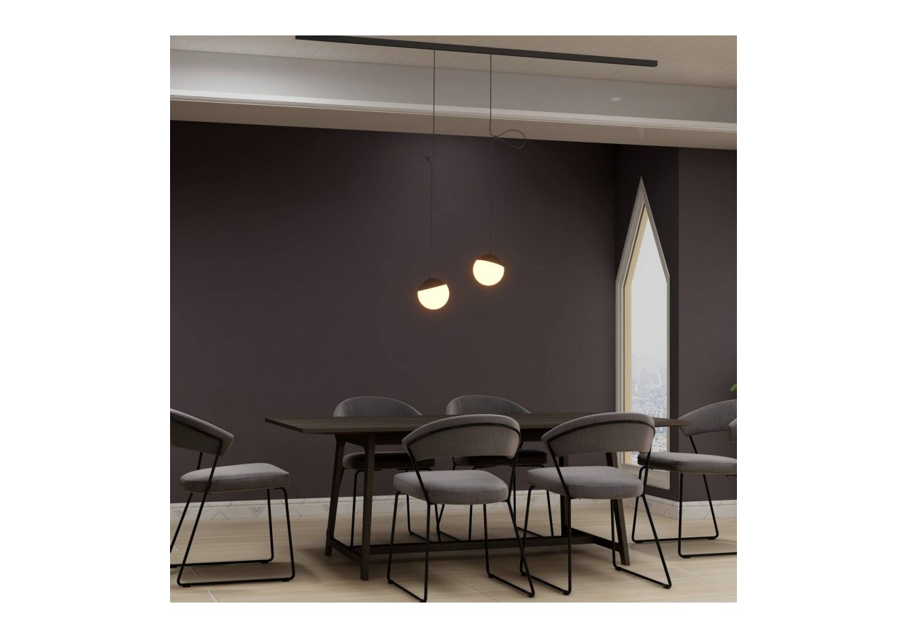 Suspension boule LED sur rail magnétique 48V-6W-2700K-IRC90-Noir - LCM-6W-BC-N - Barcelona LED